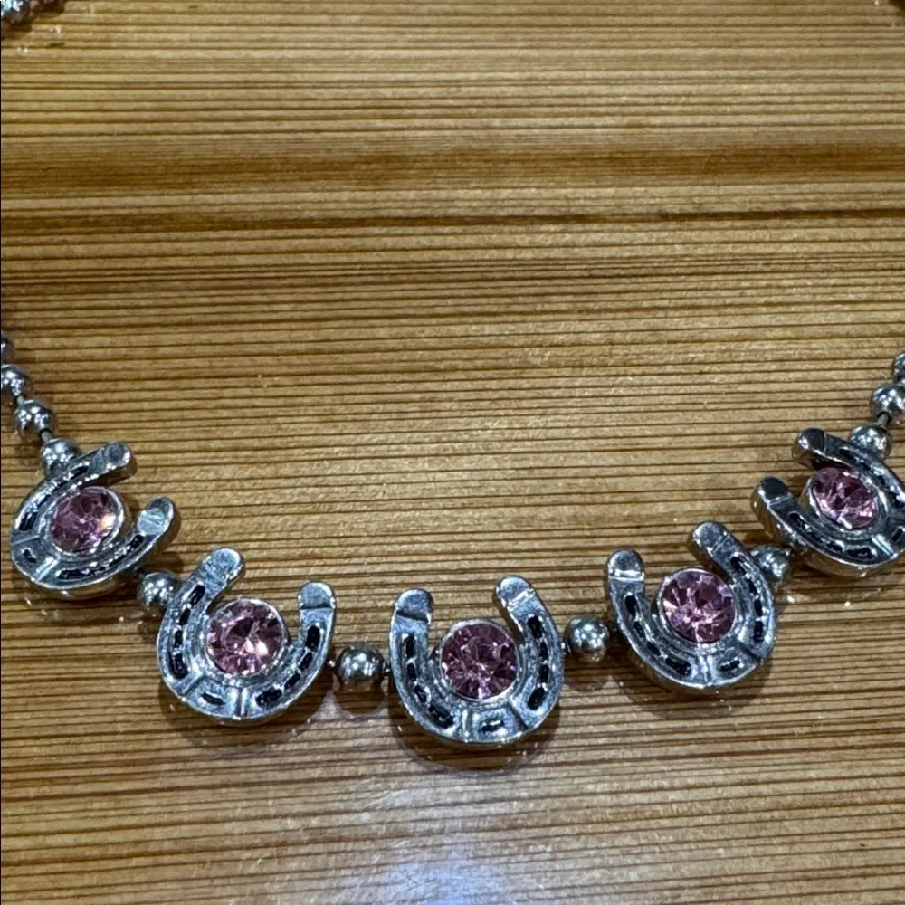 Montana Silversmith horseshoe Necklace with Pink Stones - Women Jewelry - Picture 4 of 4
